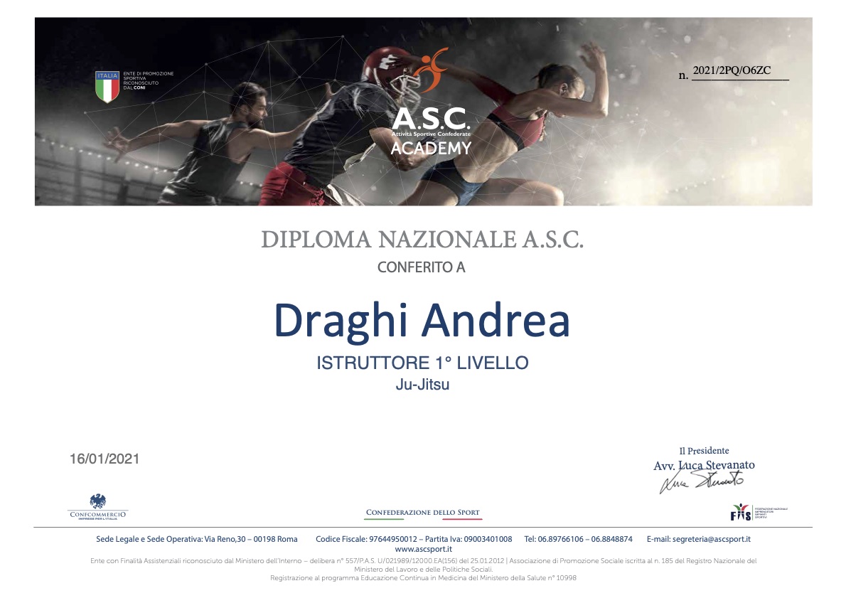 Diploma Draghi Andrea coni